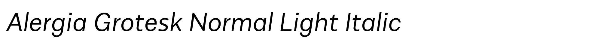 Alergia Grotesk Normal Light Italic image